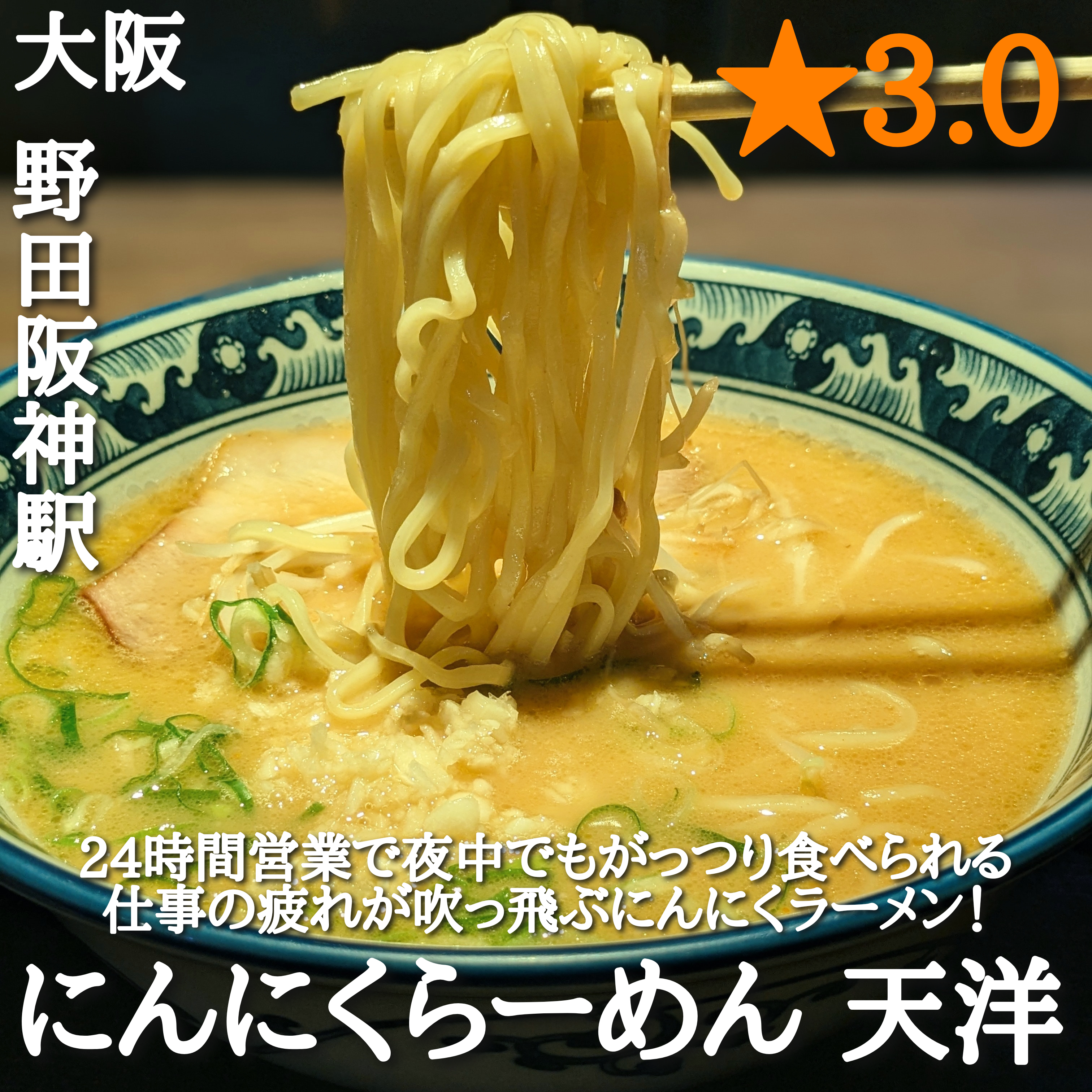 にんにくらーめん天洋(野田阪神駅・ラーメン)